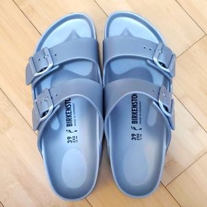 New Rubber Birkenstocks Silver size 39 NEVER WORN